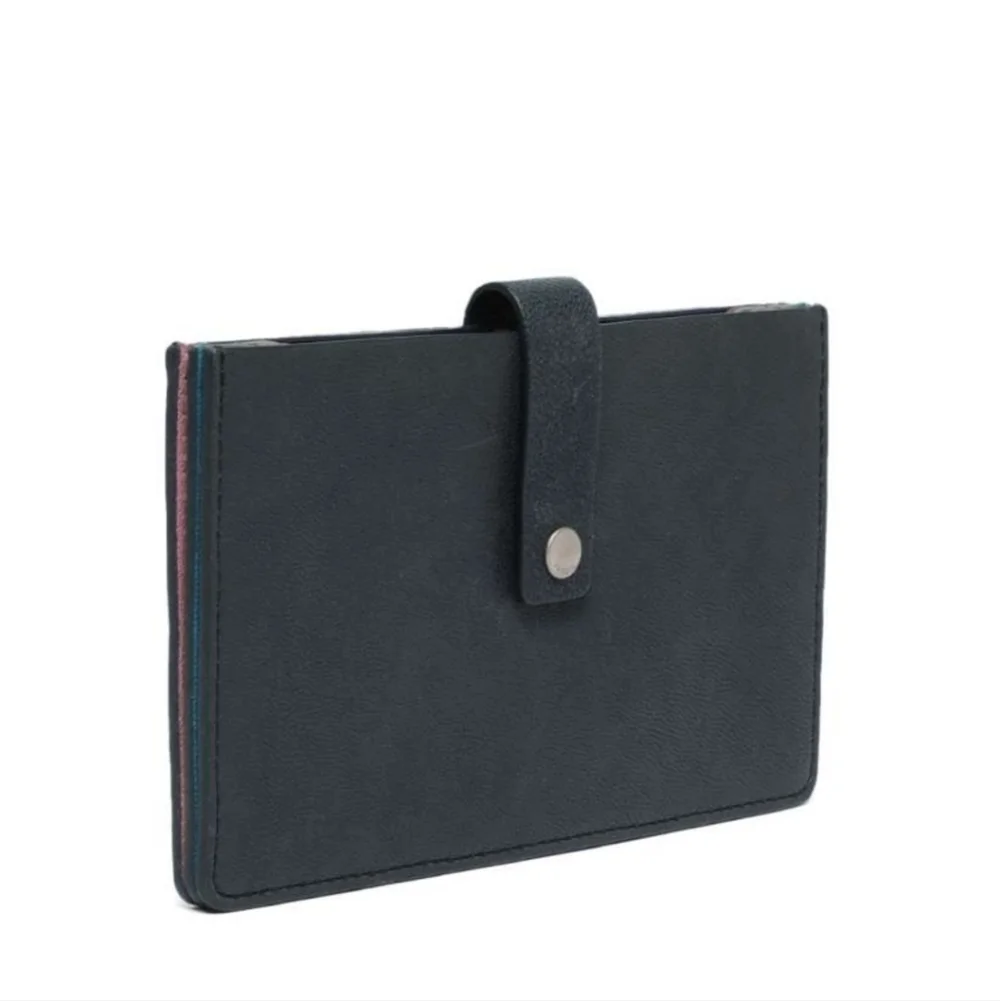 Fossil Vale Medium Leather Tab Wallet Midnight Navy